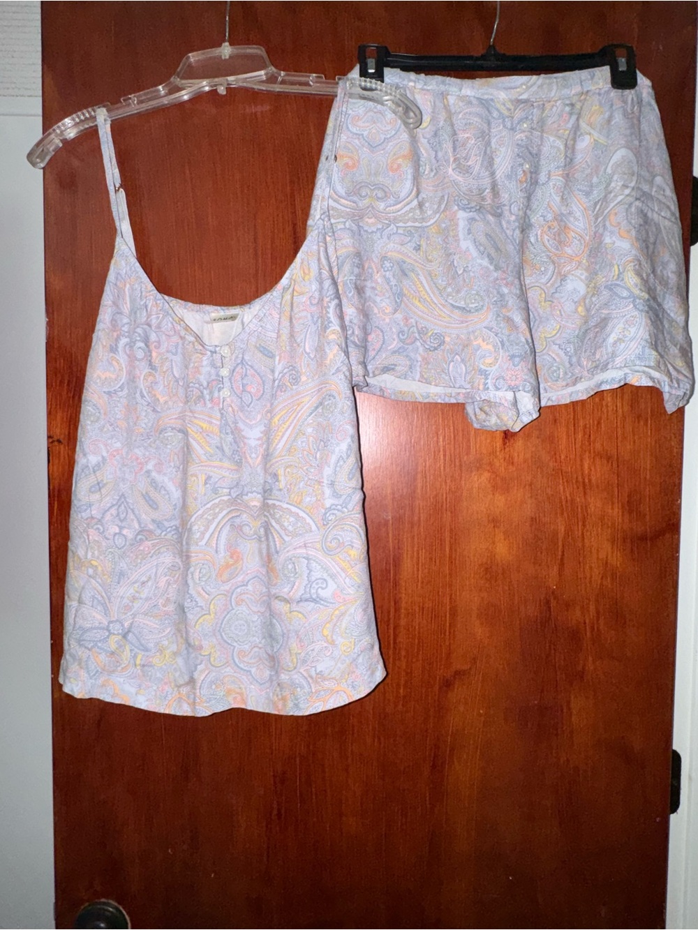 Soma XL Light Paisley Cami and Shorts Set - Soft Pastel Print